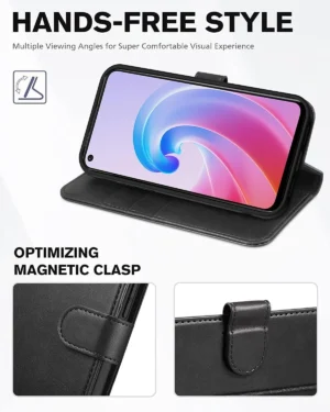 For Oppo A96/A78/A76/A72 A58 Case Synthetic Leather Flip Slim Wallet Book Cover