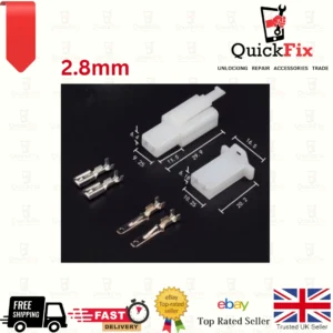 2.8mm Electrical Connectors 2 Pin Motorcycle Car Auto Terminal Repair