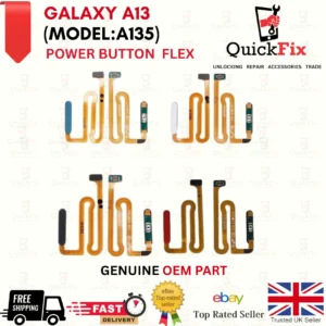 Samsung Galaxy A13 A135 Blue Power Button Flex Cable Fingerprint Sensor