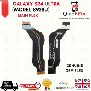 For Samsung Galaxy S24 Ultra MAIN board-SUB USB PCB flex ribbon SM-S928U Genuine