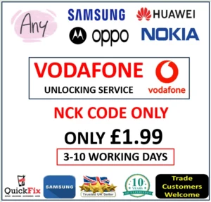 SAMSUNG UNLOCK CODE SERVICE FOR GALAXY FLIP 4G VODAFONE UK