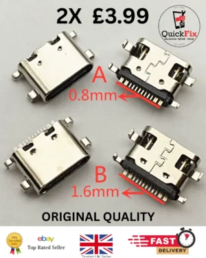 2x Type C Universal tablet / Phone USB Charging Connector Port 16/12 Pin Socket