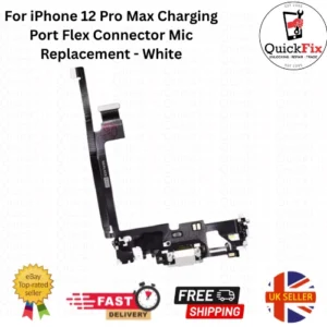 For iPhone 12 Pro Max Charging Port Flex Connector Mic Replacement -White
