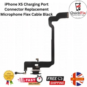 For iPhone XS Charging Port Connector Replacement Microphone Flex Cable Black